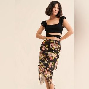 Urban Outfitters Marisol Layered Floral Midi Skirt - Small